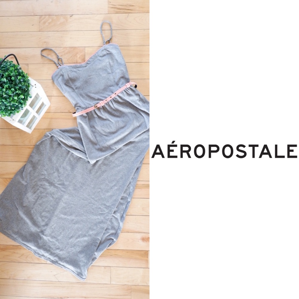 Aeropostale Belted Maxi Dress with Peach slim belt